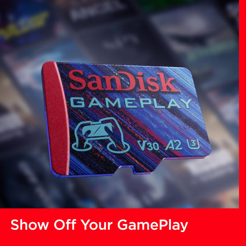 SanDisk 128GB GamePlay microSD Memory Card for Mobile Gaming - Up to 190MB/s, for Handheld Console Gaming - SDSQXAA-128G-GN6XN