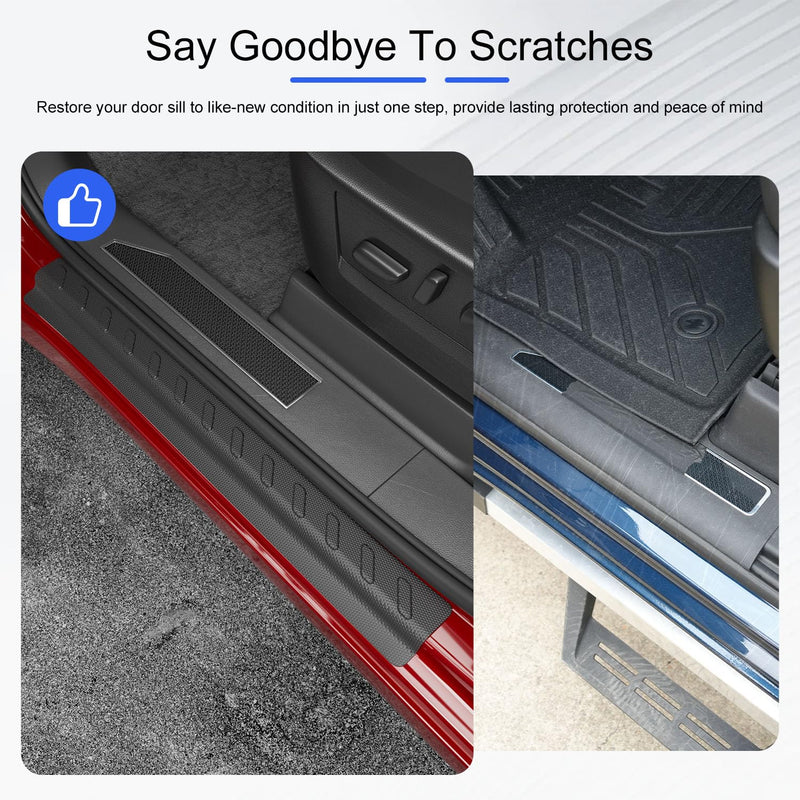 Exterior Door Sill Protector Compatible with 2019-2025 Chevy Silverado GMC Sierra 1500 Door Sill Guard Replacement for 2019-2025 Chevy Silverado Accessories Compatible with 19-25 Chevy Silverado