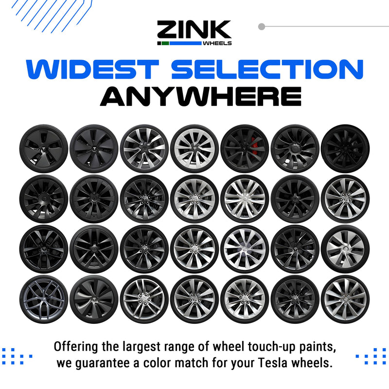 Premium Tesla Wheel Curb Rash Repair Kit for Model Y 20-inch Black Induction Rims - DIY Kit with Color-matched Touch Up Paint - Made in USA Tesla Model Y 20" Black Induction
