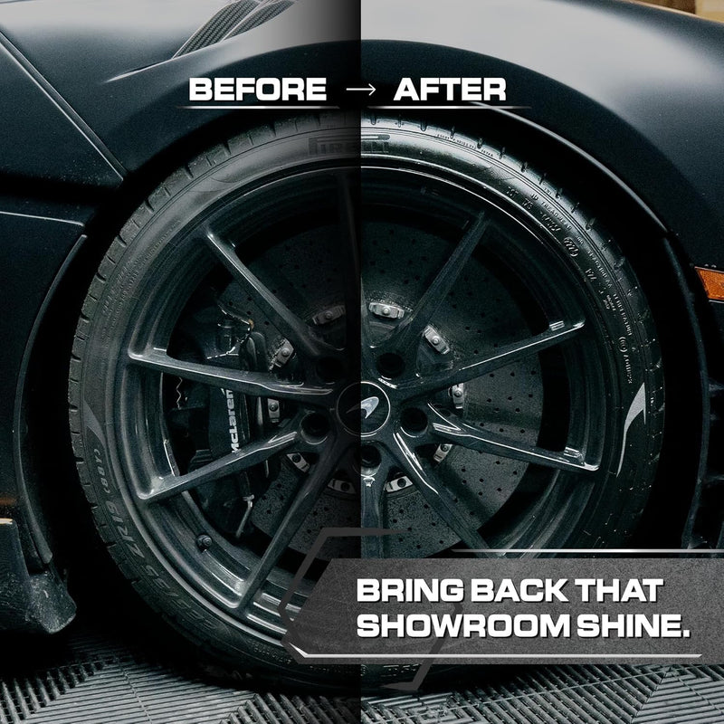 Blackline Car Care - Blackout Trim and Tire Dressing for Plastic, Rubber, Vinyl, and Tires Safe for Cars, Trucks, SUVs & More - 16 fl OZ
