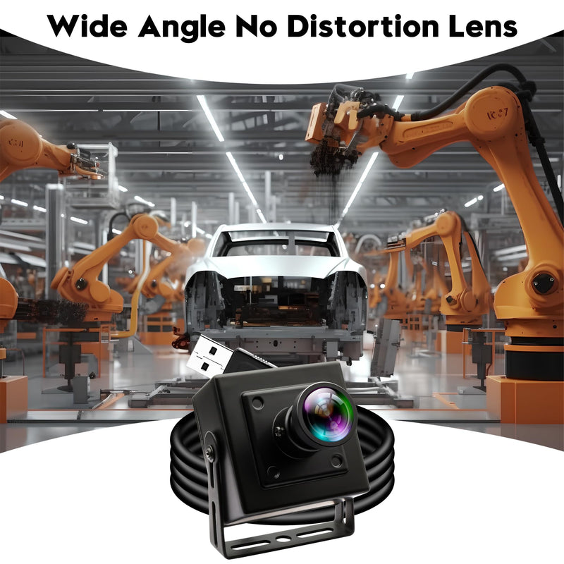 50FPS USB Camera Global Shutter High Speed Golf Swing USB Webcam with Wide Angle No Distortion Color Lens USB2.0 Plug and Play for Slow Motion Industrial Machine VR Robotic Vision 110 Degree No Distortion Lens