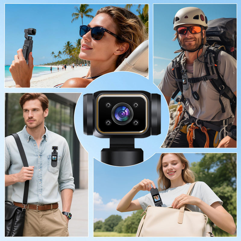 Body Camera with Audio & Video Recording Handheld Vlogging Camera | 1080P FHD | 270° Rotationg Lens | Night Vision | Connects to Phone | 1.54in Screen | Magnetic Clip | Camera for Vlogging