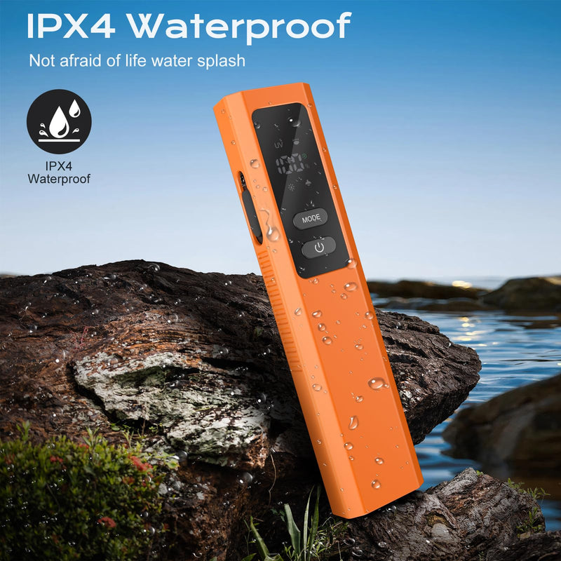 EDC Flashlight 4 in 1 Pocket Magnetic Slim Flat Flashlight High Lumens Work Light with Green Beam & UV Light & Warning Light Combo EDC Rechargeable LT-010 (Orange Color) Orange