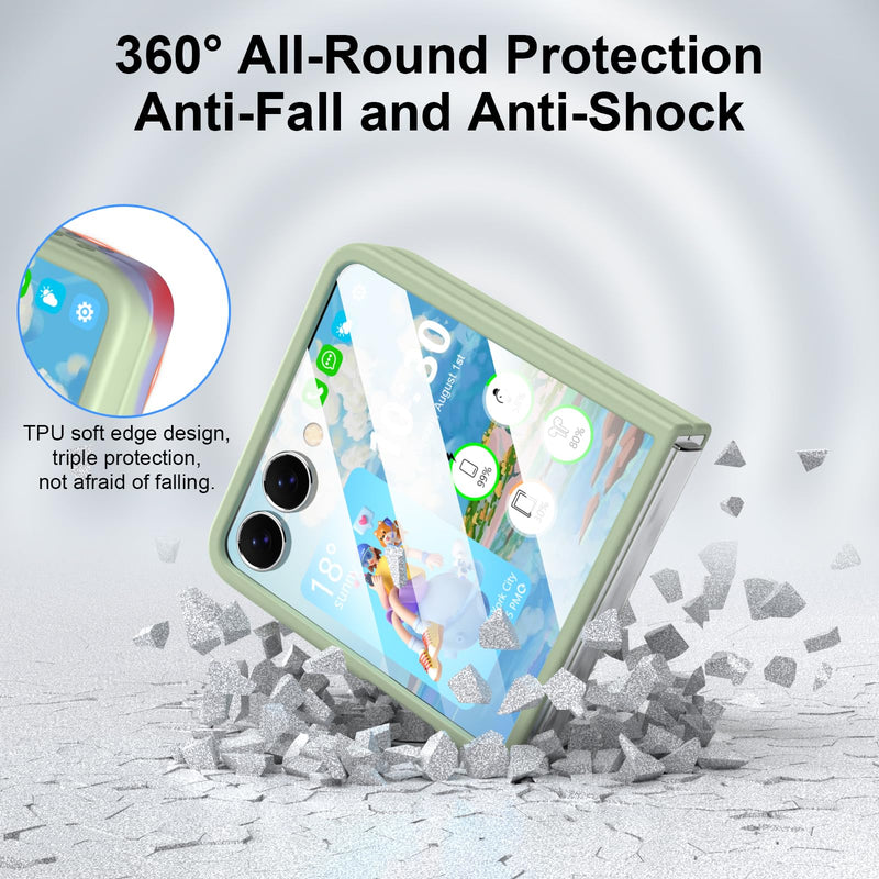 for Samsung Galaxy Z Flip 8 Case Ring Shockproof Protective Cover Flip Z 8 Phone Case for Galaxy Z Flip 8 5G 2026 - Green