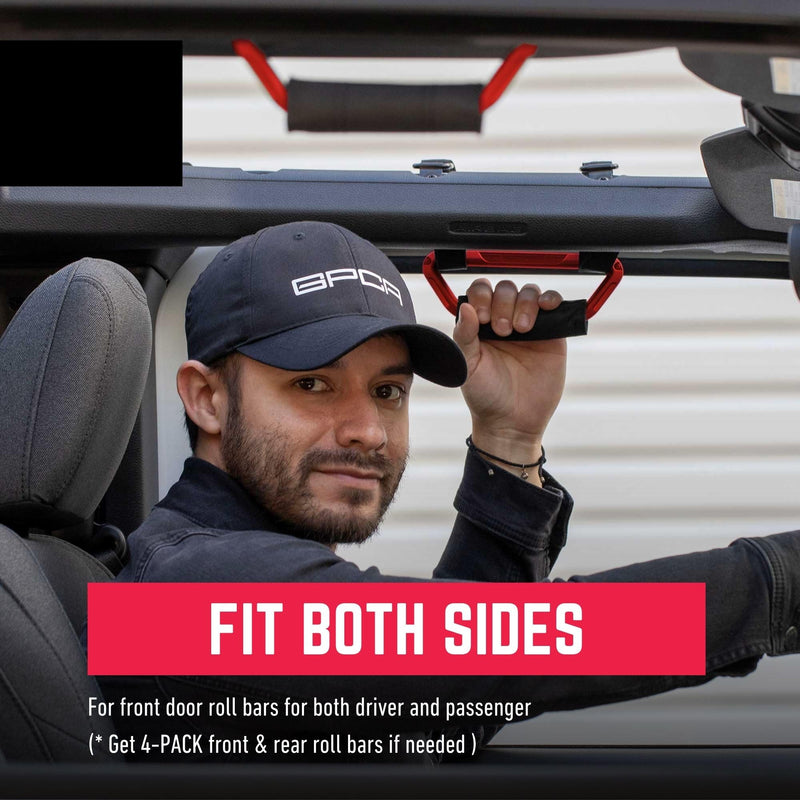 GPCA GP Grip Air Grab Handles Designed for 2024+ Jeep Wrangler JL 4xe w/Airbag Compatible - Aero-Grade Aluminum, Patented Foldable Design, Easy Installation Firecracker Red 2 Pack for Jeep Wrangler & Gladiator 2024+
