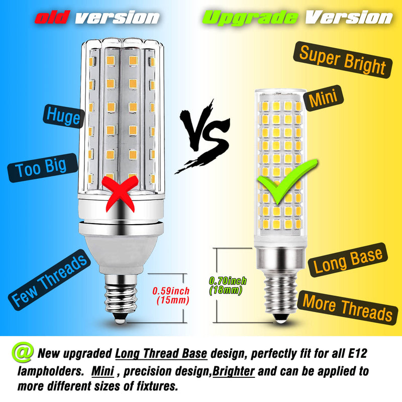 ALIDE E12 100w LED Candelabra Bulbs Replacement C7,4000K Natural White,1200lm T6 10W LED E12 Candle Light Bulbs for Ceiling Fan Pendant Lighting Salt Lamp,Non-dimmable,5 Pack 10 Watts