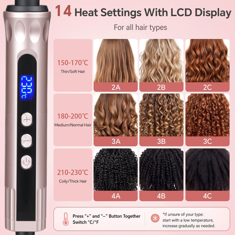 Hot Comb for Wigs & Afro Hair, Ceramic Heated Straightening Brush | with 14 Heat Settings, Anti-Scald, Auto Shut Off, Dual Voltage Travel Hair Straightener for Black Women Styling