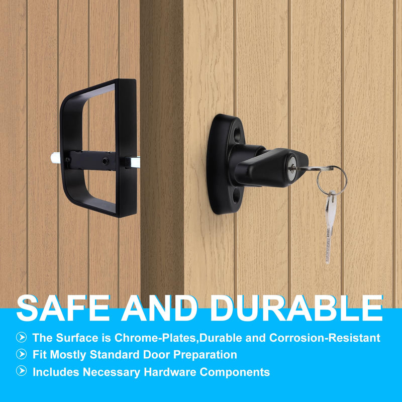 Shed Door Latch, Safe and Durable, Premium Shed Locks with 4 Keys, Widely Use, T-Handle Lock Kit for Storage Barn, Chicken Coops, Camper, Easy to Install, 4½" and 5½" Stem 5-1/2 Inch Stem