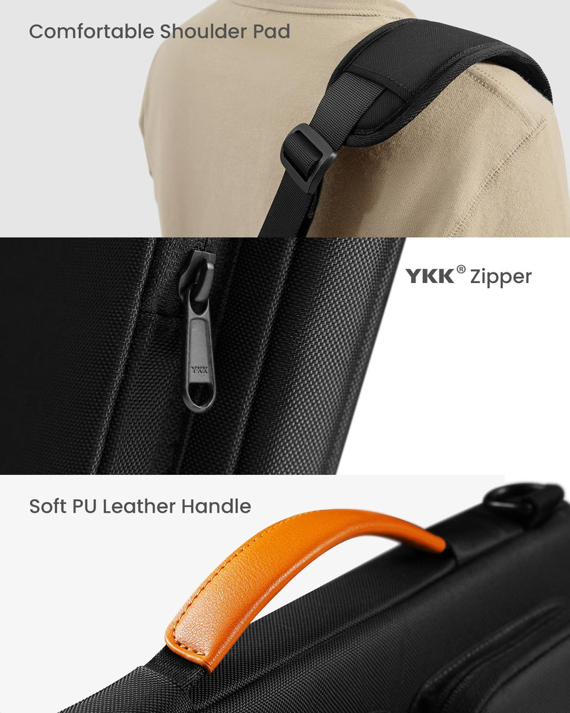 tomtoc Laptop Shoulder Bag for 14-inch MacBook Pro M3/M2/M1 Pro/Max A2918 A2992 A2779 A2442 2023-2021, 13.5-14.4 Surface Laptop 6/5/Studio 2, Surface Book 3, 360 Protective Case Fit Asus VivoBook 14-inch for MacBook Pro Black