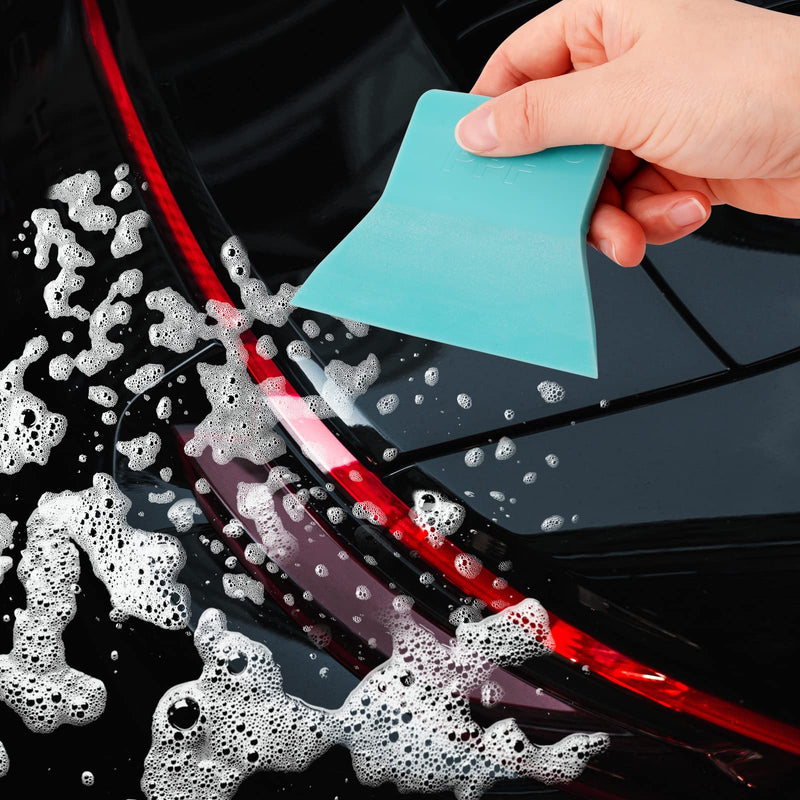 FOSHIO PPF Squeegee Vinyl Wrap Tool, 3 In 1 Different Hardness Anti-Scratch Rubber Scraper Soft TPU Mini Squeegee Window Tint Tool for Paint Protection Film, Squeegee for Window Cleaning Multicolor