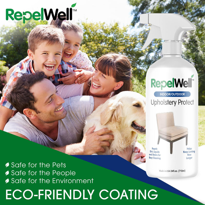 Eco-Friendly Upholstery Protect Stain & Water Repellent Spray 24oz – Non-Toxic, Pet-Safe Formula for Fabric, Leather, & Suede – Long-Lasting Stain Guard Keeps Furniture Clean & New Upholstery Protect 24oz