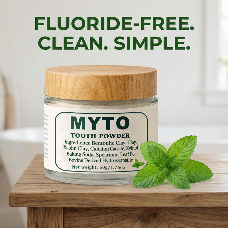 Myto Tooth Powder, RemineralizingHydroxyapatite Tooth Powder with Mint, Fluoride Free Mineral Tooth Cleaning Powder, 1.76 OZ Gentle Daily Oral Care (1pc) 1pc