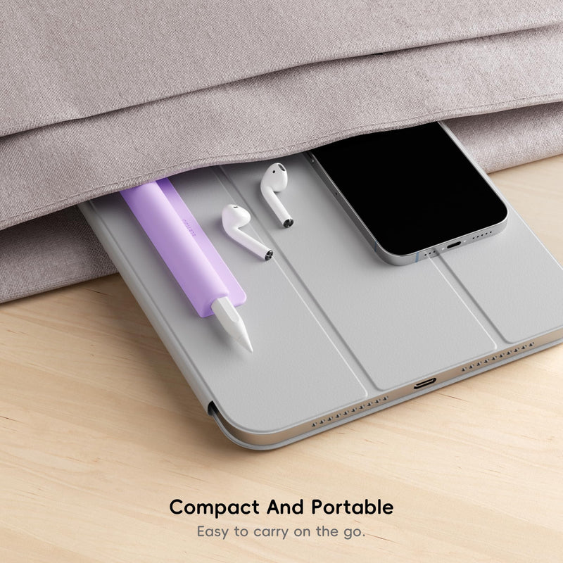 ELETIUO Silicone Pencil Holder Sleeve,Compatible with Apple Pencil (USB-C),Apple Pencil 1st/ 2nd Generation,Strong Adhesive Sticky Attached to iPad Case for Stylus Pens and Most Pens,Purple Purple