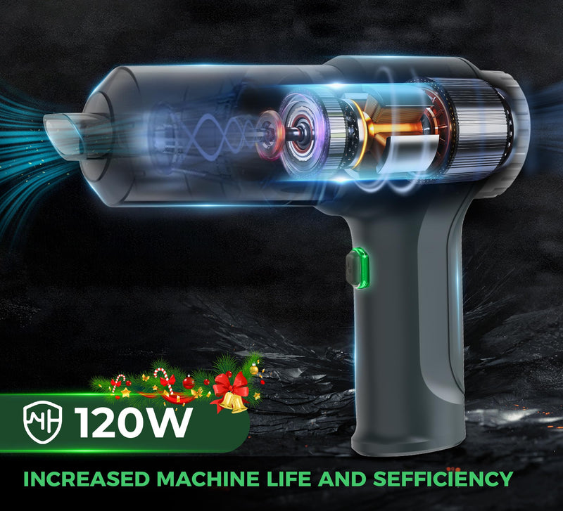 Handheld Vacuum Cordless-3 in 1 Car Vacuum Cleaner High Power-Brushless Motor 12000PA,Super Suction Power Vacuums-Cable-Small, Portable and Rechargeable Cleaner for Car Black Gray