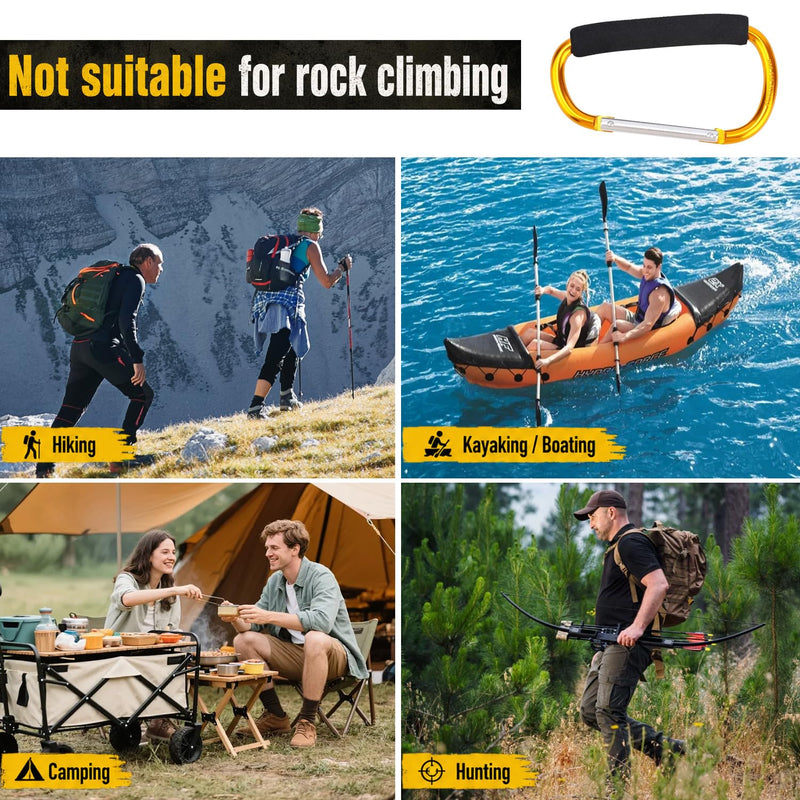 Carabiner Hook, Compatible with Turtlebox Ranger, Original and Grande Speaker, Lightweight Aluminum Material Clip Ultra-Strong Outdoor Speaker Attachment for Camping Travel Hiking Not for Climbing Golden