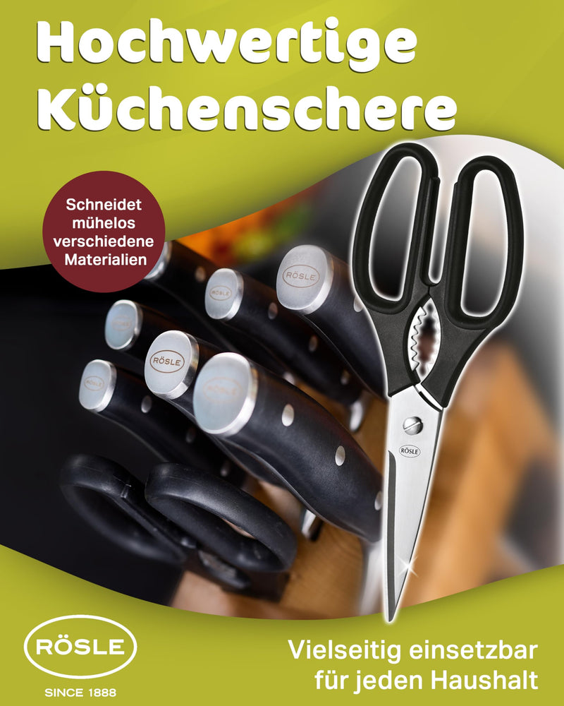 Rosle Scissors, for the Kitchen, for Cooking, Stainless Steel Blade, 22 cm, 96290 Kitchen Shears