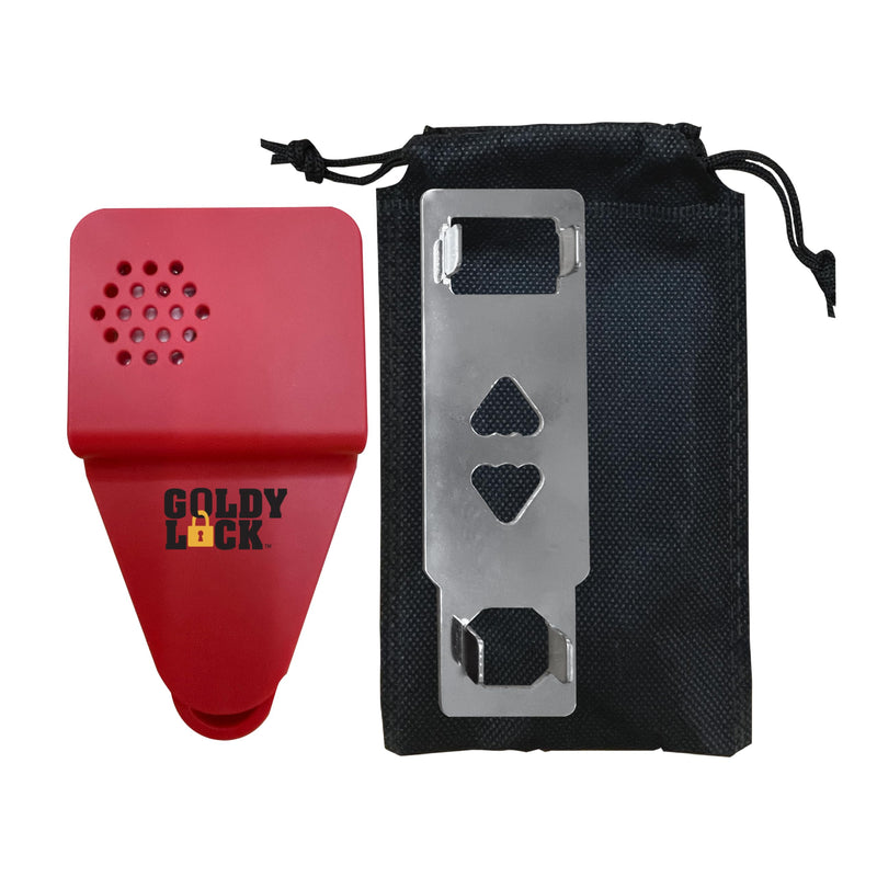 Goldy Lock Portable Alarm and Hotel Door Lock for Home & Travel Security. Door Safety Lock from the Inside of Home, Apartments, Hotel Rooms, College Dorms, and Rentals.