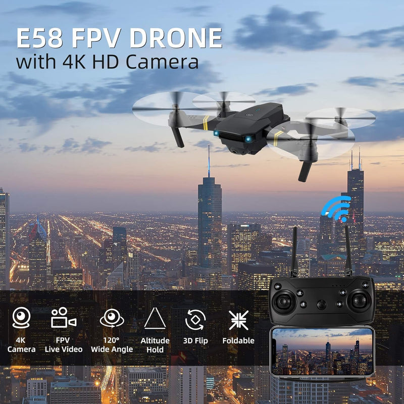 Drones with Camera for Adults 4K 1080P 3 Batteries Foldable Mini Drone with Camera, Altitude Hold, One Key Take Off/Landing, 3 Speed Mode, 3D Flip, for15 Years Old Up (Blue012) Blue012