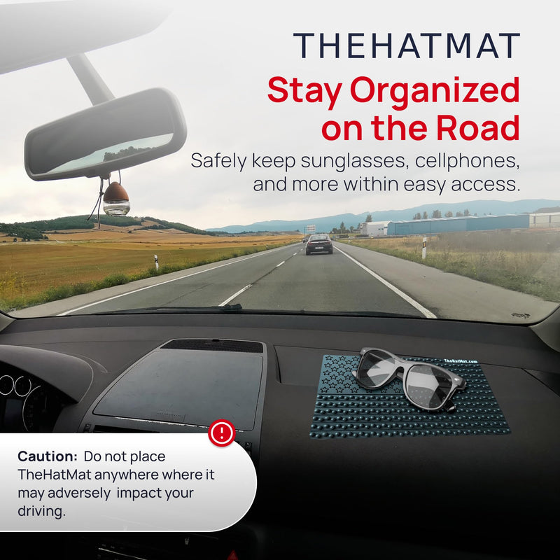 Extra-Large Nonslip Dashboard Car Hat Holder Mat, Ideal Hat Holder for Truck Cowboy Hat Holder for Truck, Hat Holder for Car, Secures Hats and Items on The Road (No Quarter) No Quarter
