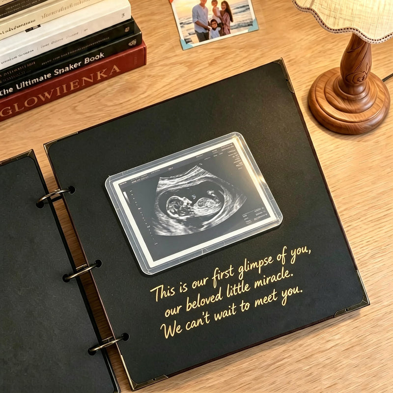 10 Pack 3x4 Inch Ultrasound Photo Protector Sleeves, Side Loading Rigid PVC Sonogram Picture Holders, Cold No Heat Laminating Sheets, Pregnancy Journal Keepsake Accessories, Clear Photo Protectors