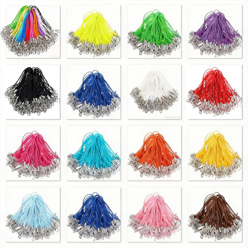 Phone Charm Strap String 100pcs Keychain Strings Cell Phone Charms Strap Kit Mini Lanyard Key Chain String for Keychain Cellphone Charms Jewelry Making (Multicolor) Multicolor