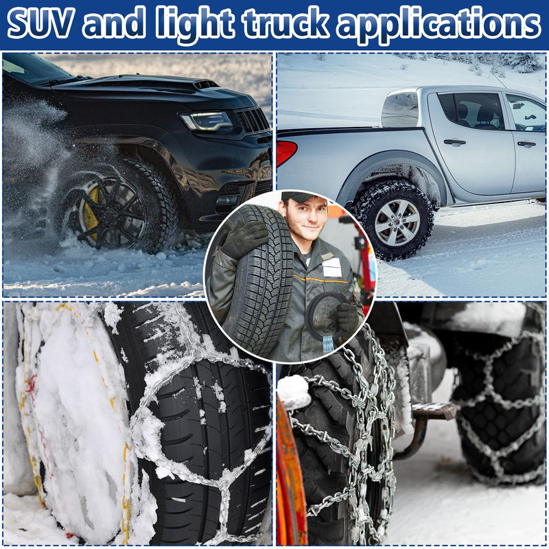 BBTO 4 Pcs Light Truck Traction Chain Rubber Tightener Grip Light Truck/SUV Tire Tensioner Adjuster Tire Chain Tensioner for Wheels/Rims Sized from 16 up to 19.5 Inches in Diameter