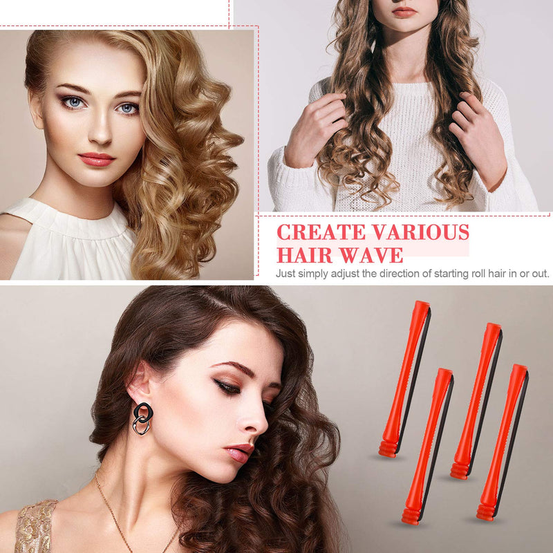  [AUSTRALIA] - WILLBOND 60 Pcs Perm Rods for Short Hair Perming Kit Red Plastic Cold Wave Perming Rods with Steel Pintail Comb Rat Tail Comb 0.2 Inch Hair Curling Rollers for Hairdressing Styling Supplies