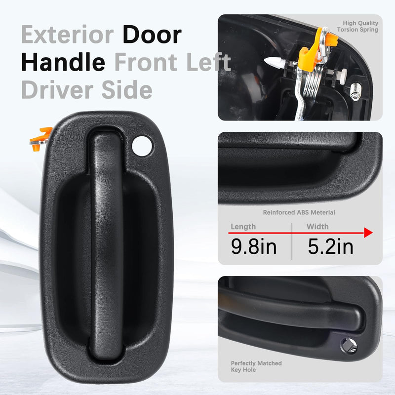 FAERSI Exterior Outside Door Handle Front Left Driver Side for 1999-2007 Chevy Silverado, Tahoe, Suburban, Avalanche, GMC Sierra, Yukon Denali, Cadillac Escalade 77261 15034985 Front Left with Key Hole