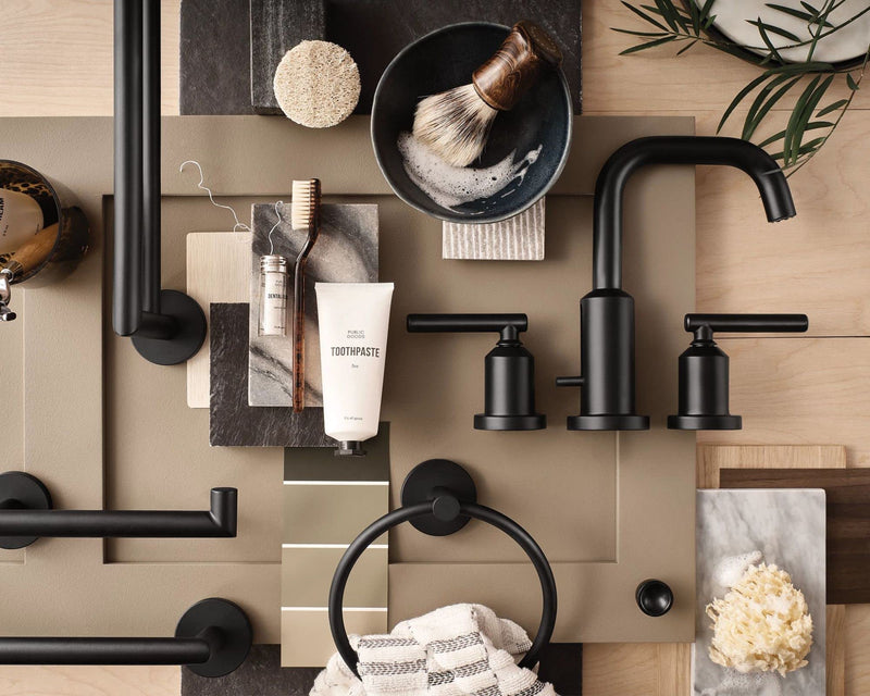 Moen Y5785BL Modern Bathroom Hand Towel Ring, Matte Black (Pack of 1)