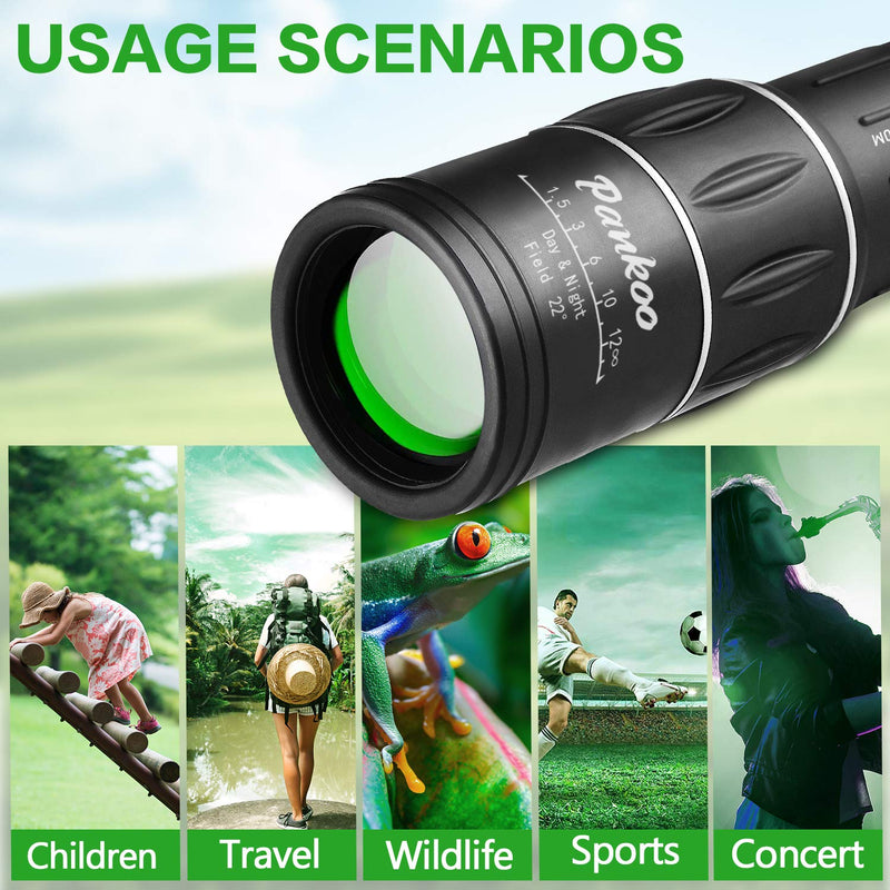 16X52 HD Monocular Telescope, 2023 High Power Compact Monoculars for Adults Kids, HD Monocular Scope for Bird Watching Hiking Concert Travelling 16xmonocular