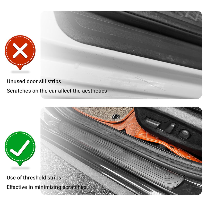 4PCS Car Door Sill Protector,Anti-Scratch & Waterproof Car Door Sills Scratch Protection,Universal Car Exterior Accessories Automotive Door Entry Guard for Car,Truck,SUV (Black, Width 1.57") Width 1.57" Black