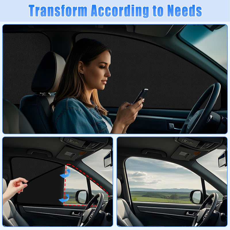 ZATOOTO Suede Car Window Shades 4PCS - Car Window Covers for Ultimate Privacy, UV Protection, and Heat Insulation, Sun Shade Perfect for Camping, Travel, Baby Safety, and Daily Use Blackout Suede 4pcs
