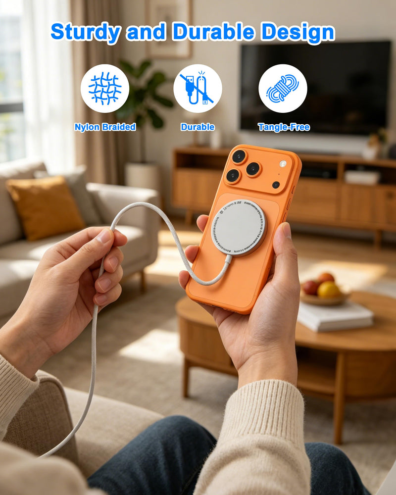 [Apple MFi Certified] 25W Magnetic Wireless Charger Apple Mag Safe Charger | 40W USB C Charger Block & 25W Mag-Safe Wireless Fast Charging Pad, for iPhone 17 16 15 14 13 12 Pro Max/AirPods 4/3/2/Pro White