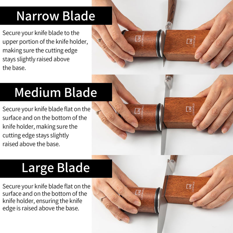 Rolling Knife Sharpener For Fine & Sharp Knife Sharpening | Professional & Pocket Knife Sharpener With Diamond & Ceramic Discs | 15 & 20 Degree Magnetic Angle (Brown)