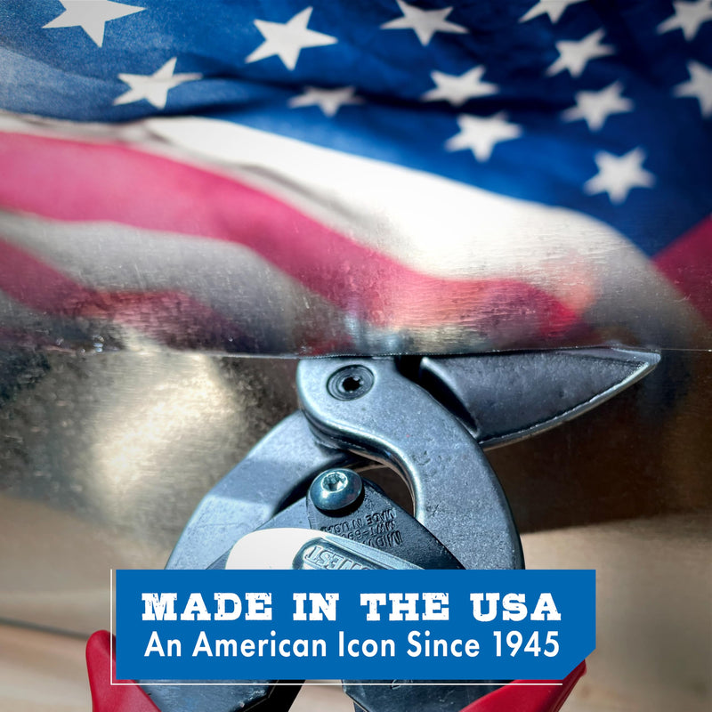 MIDWEST Special Hardness Aviation Snip - Left Cut Offset Stainless Steel Cutting Shears, Made in the USA - MWT-SS6510L