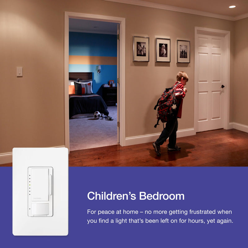 Lutron Maestro Motion Sensor Dimmer Switch for Bathroom, Garage, Laundry Room, and Closet, Occupancy and Vacancy Sensor, Single-Pole/Multi-Location, No Neutral Req, MSCL-OP153M-BR, Brown 1 Pack