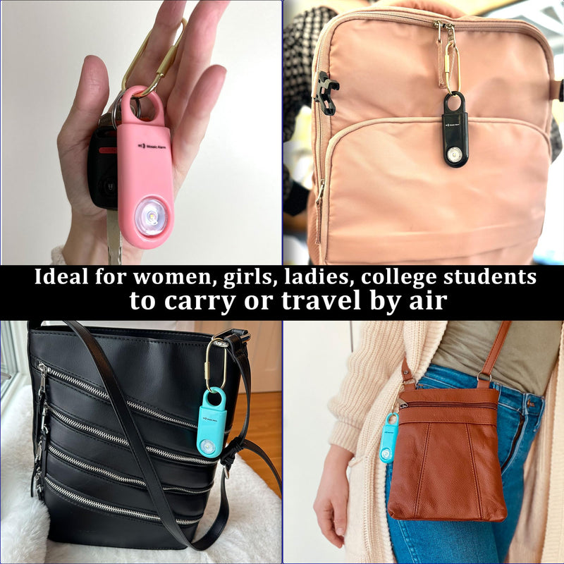 130dB Keychain Siren Ultra Bright Strobe Light. Loud Sound Personal Safety Alarm. SOS Emergency Alerts for Women, Girls, School Children, Night Runners, Hiking. Bear Alarm Deterrent. Pink Button cell