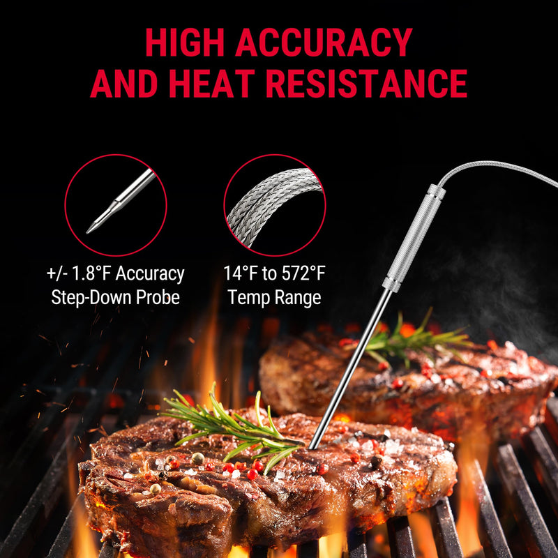 ThermoPro TP20 500FT Wireless Meat Thermometer with Dual Meat Probe, Digital Cooking Food Meat Thermometer Wireless for Smoker BBQ Grill Thermometer Beef Steak Fish Turkey Thermometer Orange