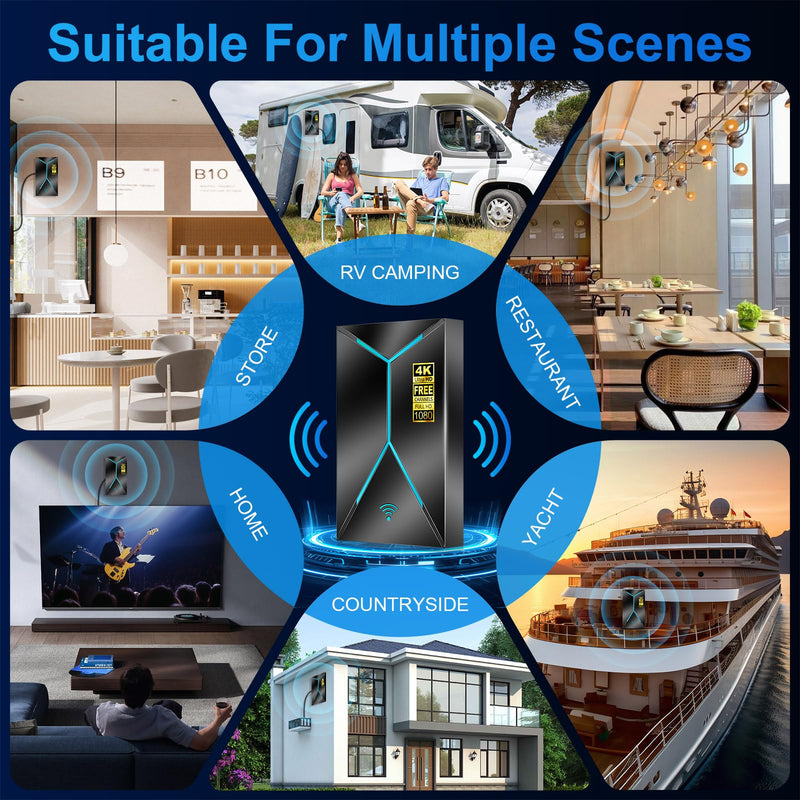 TV Antenna Indoor for Smart TV, Digital Antenna for Local Channels | 2026 Upgraded TV Antenna Indoor Outdoor, 3500+ Miles Long Range HDTV with Signal Booster, Supports 4K 8K 1080p Local Channels black Compact