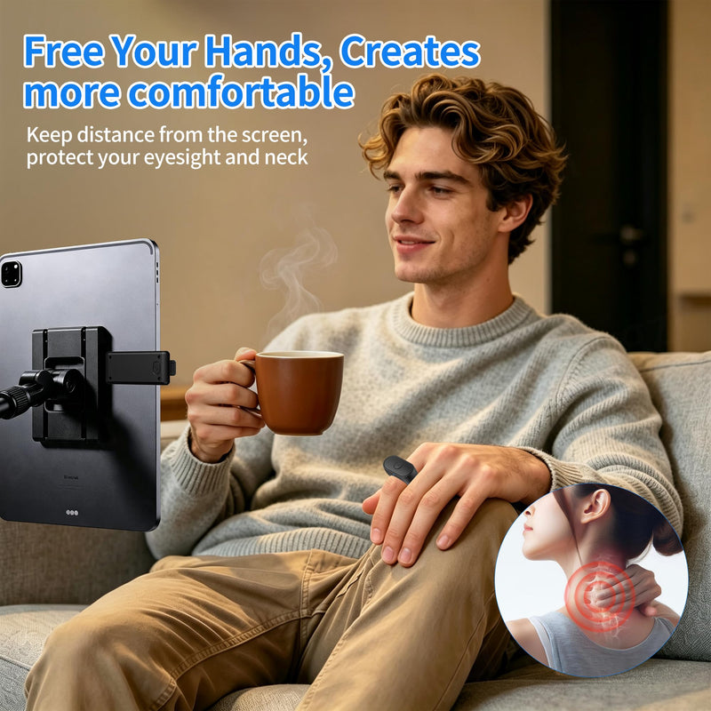 Page Turner Ring for Kindle (Compatible 5th-11th Gen), Remote Control for iPhone iPad Android Tablets, Camera Shutter for Selfie, Lightweight Reading Accessory (Black)