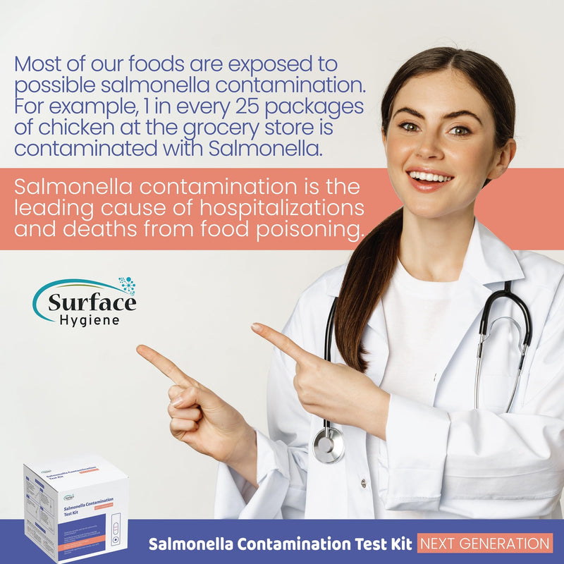 Salmonella Test Kit for Foods, Food Processing Areas, All Surfaces, Environments, Solids and Liquids (Pack of 1)