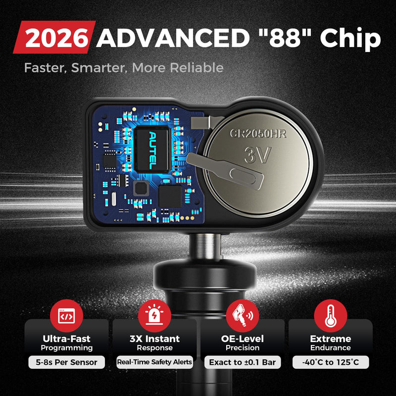 Autel TPMS Sensor 2in1 MX Sensor 315MHz 433MHz Tire Pressure Sensors, OEM Quality Universal TPMS Sensors in Rubber, Programmed by Autel TS408S TS501 Pro TS508 TS508WF MK808S-TS MS906TS MS906PRO-TS 1