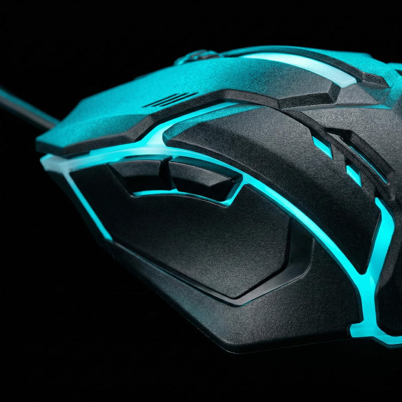 RGB Gaming Mouse Wired, USB Optical Computer Mouse with Ergonomic Design, Adjustable DPI, LED Lighting, Comfortable Grip for PC Laptop Desktop Gamer