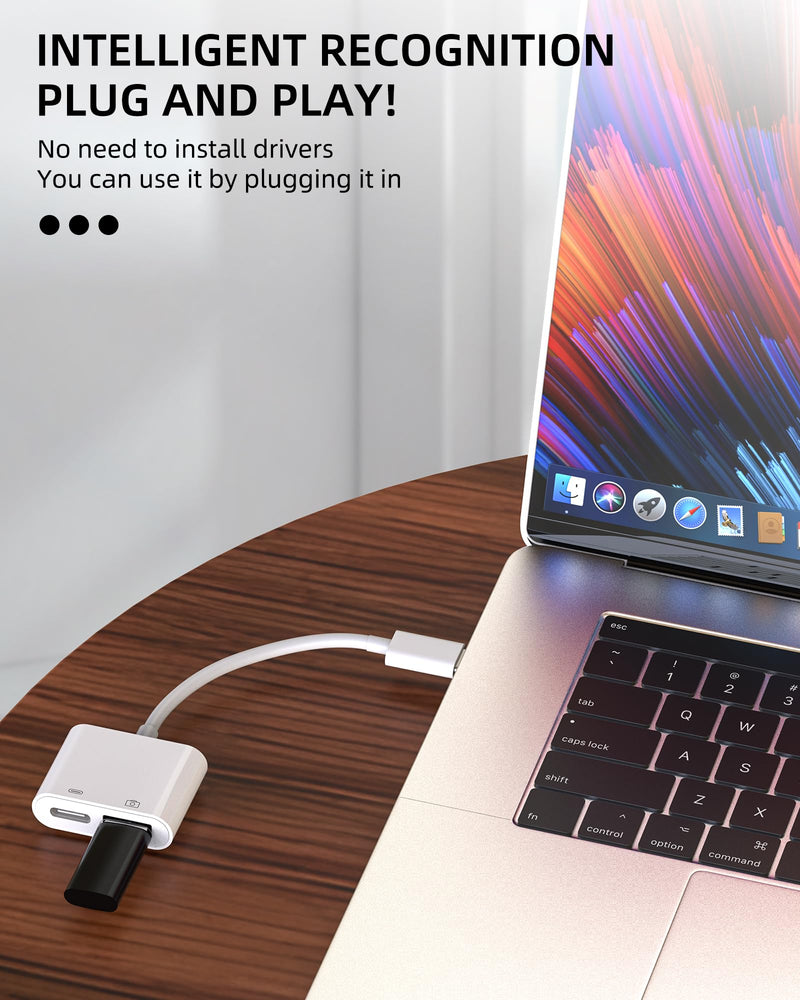 USB C to USB 3.0 2 in 1 OTG Cable Adapter for iPad for iPhone 15 Compatible with Samsung Type C Charger Converter Power Supply Splitter Data USB Flash Drive Cable Android Adapters tp-BH