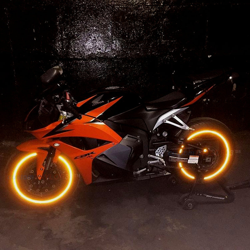 customTAYLOR33 (All Vehicles Orange High Intensity Grade Reflective Copyrighted Safety Rim Tapes (Must Select Your Rim Size), 17" (Rim Size for Most SportsBikes) 17" (Rim Size for Most SportsBikes)