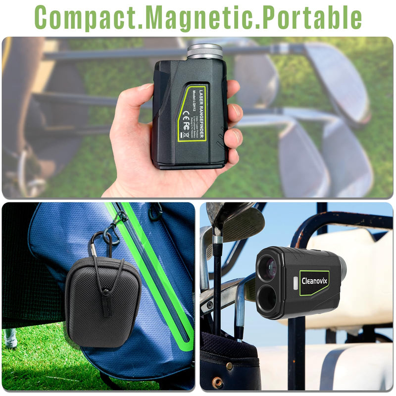 Golf Rangefinder & Hunting Range Finder with Slope Switch | 1300 Yards, 6X Magnification, Rechargeable Battery, Magnet Stripe, Flag Pole Locking Vibration, Golfing Accessories for Men