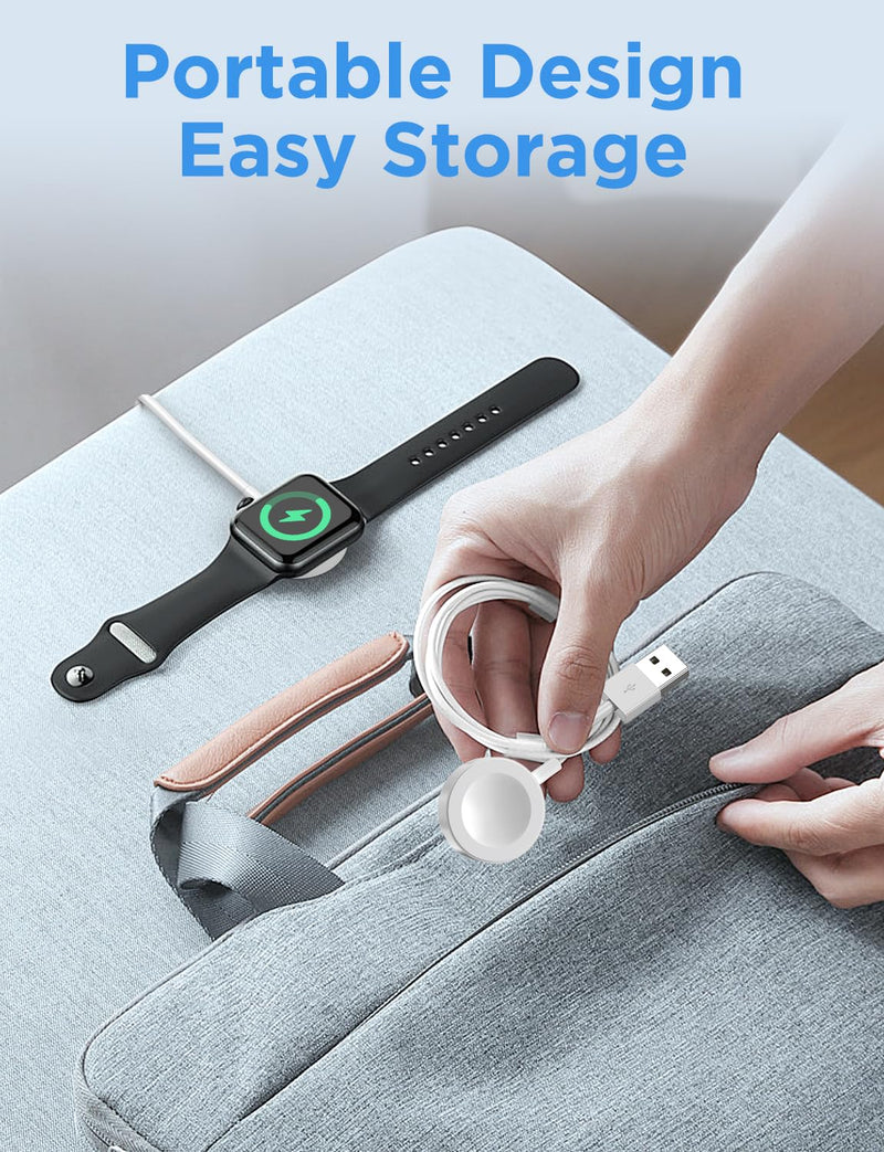 𝟐𝟎𝟐𝟒 𝐔𝐩𝐠𝐫𝐚𝐝𝐞𝐝 Wireless iWatch Charger Compatible with Apple Watch Charger USB Magnetic Charging Cable Portable Fast Charger Cord for iWatch Ultra/SE/Series 9/8/7/6/5/4/3/2/1(1m)