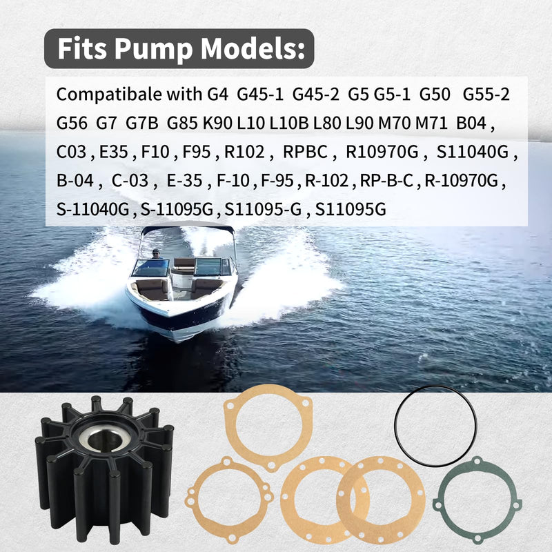 10615K/10615K-SHW 12 Blade Impeller Kit Compatible with Sherwood ，Compatible with Pleasurecraft Crusader, Compatible with Chris Craft and fits Many More.
