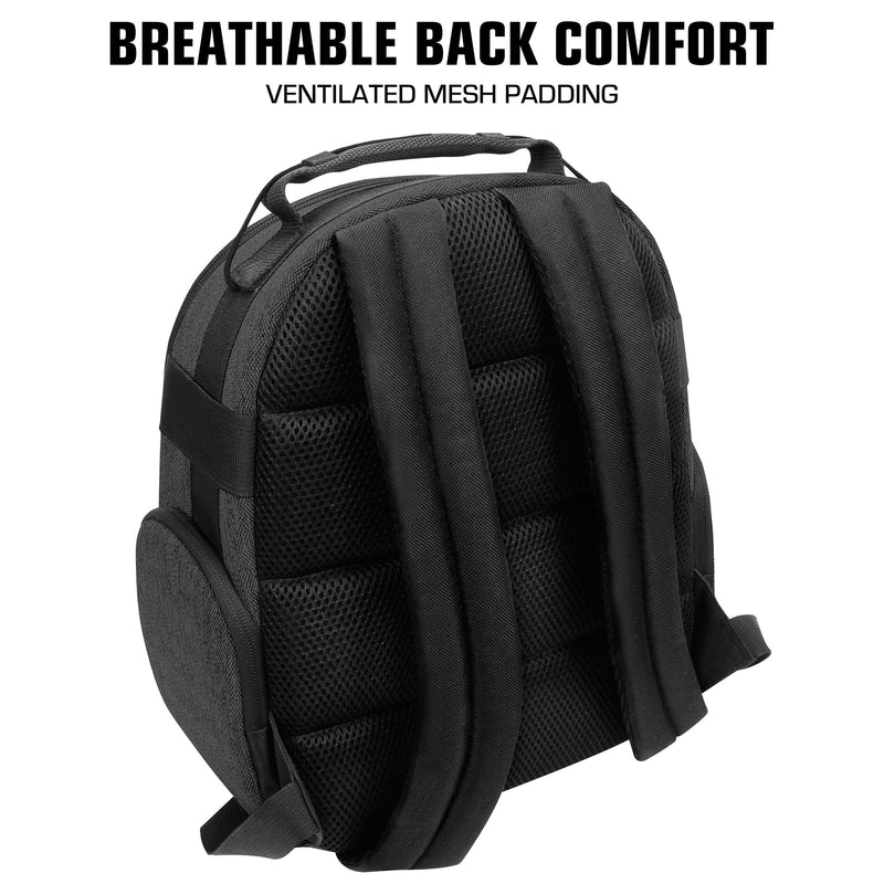 USA Gear Portable Camera Backpack for DSLR with Customizable Accessory Dividers, Weather Resistant Bottom and Comfortable Back Support - Compatible with Canon, Nikon, Sony, Fujifilm, and More (Black) Compact Black