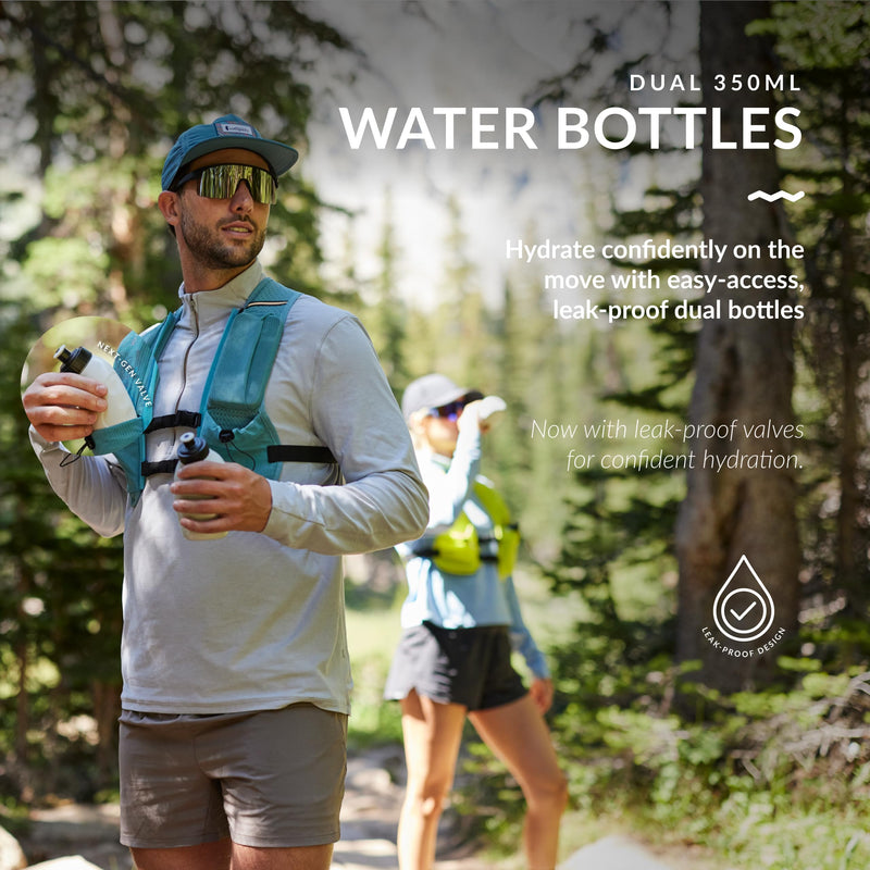Water Buffalo Hydration Running Vest - Quiver Hydration Vest - Running Hydration Vest with Dual Water Bottles - Lightweight Water Backpack for Running, Onyx Trail Large/X-Large